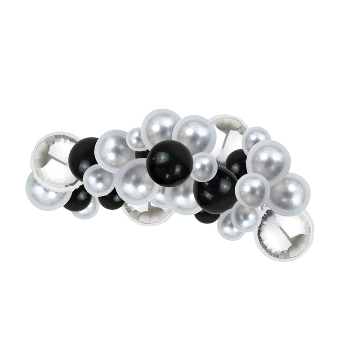 Ballongbåge Silver/Svart 36 st